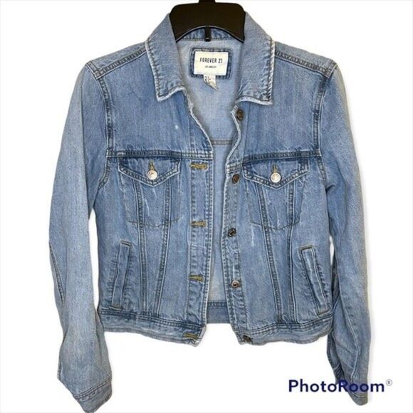 Forever 21 Women’s Distressed Jean Jacket Size S - Picture 1 of 5